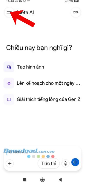 Chạm vào biểu tượng hai dấu gạch ngang