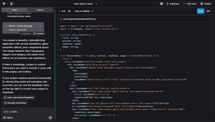 Tạo website thông qua các Prompt và hội thoại, không cần tự viết code