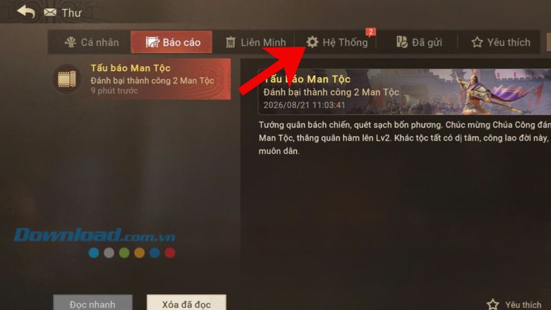 Chạm vào mục Hệ thống