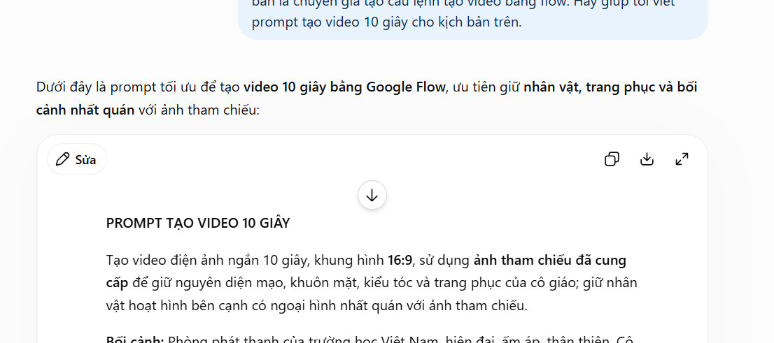 Prompt tạo video 