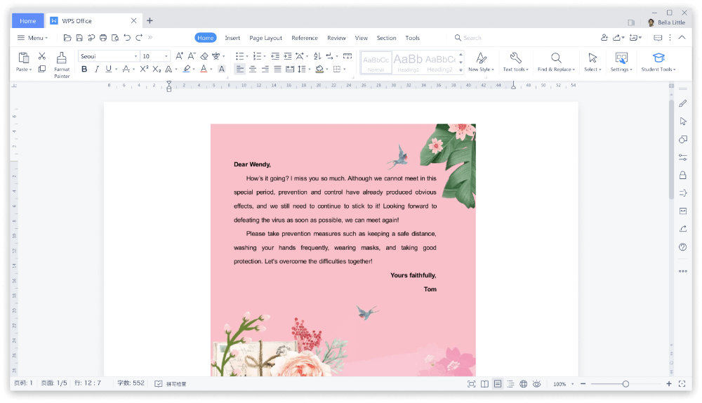 Giao diện WPS Docs