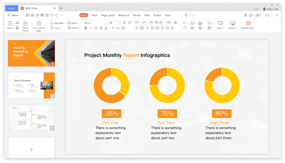 Giao diện WPS Slides