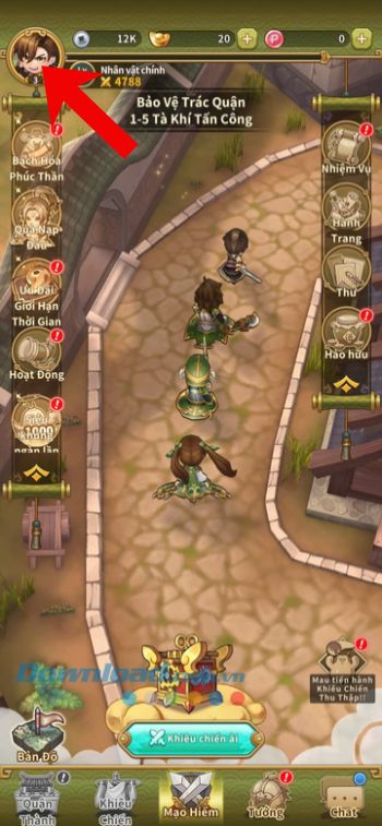 Nhấn vào biểu tượng ảnh Avatar game.