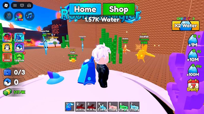 Đột biến trong +1 Drain Water Per Click Roblox