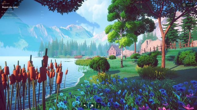 Pinewater là game mô phỏng câu cá kết hợp sửa chữa ngôi nhà gỗ bên hồ