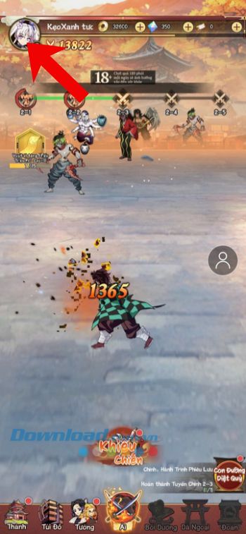Ấn vào biểu tượng ảnh Avatar game