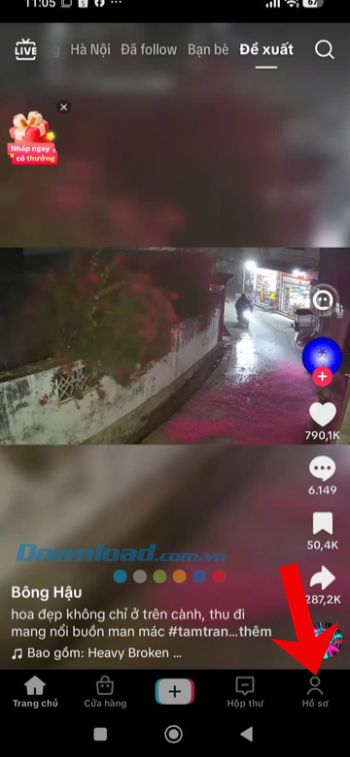Ấn vào mục Hồ sơ