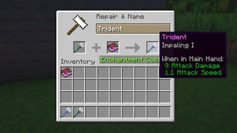 Cách có bùa chú Impaling khi chơi Minecraft