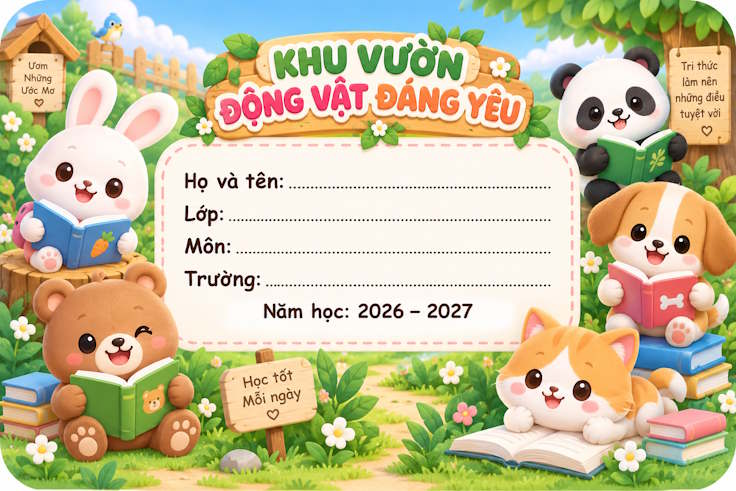 Nhãn vở Khu vườn động vật