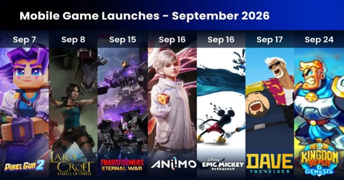 Tổng hợp game Mobile (Android và iOS) phát hành trong tháng 9