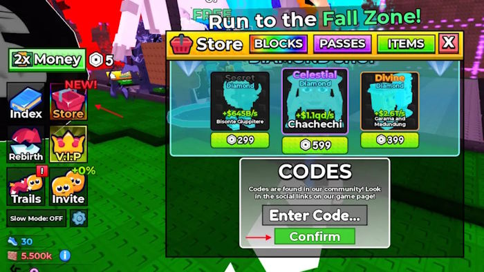 Cách đổi code Roblox Fall For Brainrots