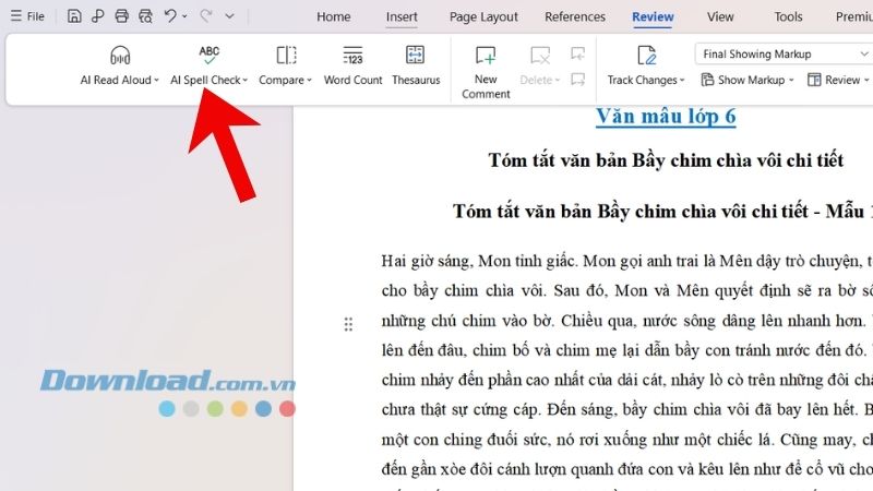 Nhấn vào mục AII Spell Check
