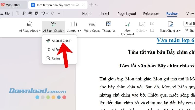 Tiếp tục click chuột vào mục AII Spell Check hoặc ấn nút F7
