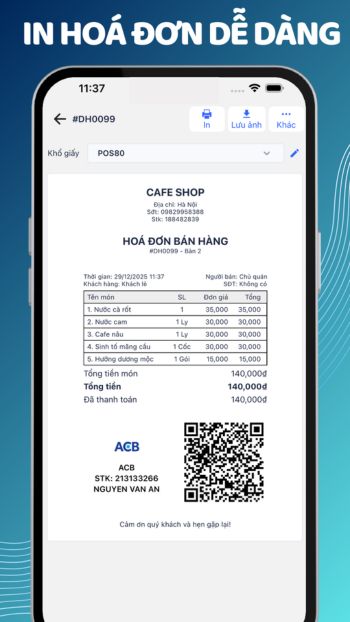 In hóa đơn dễ dàng