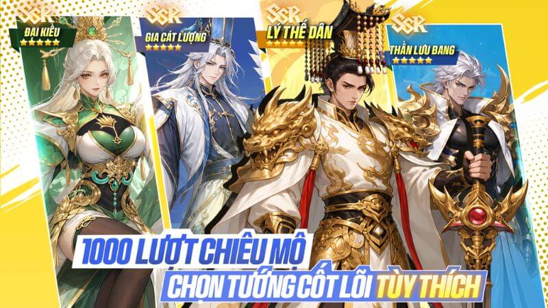 Hơn 1000 lượt chiêu mộ, chọn tướng cốt lõi tùy chỉnh