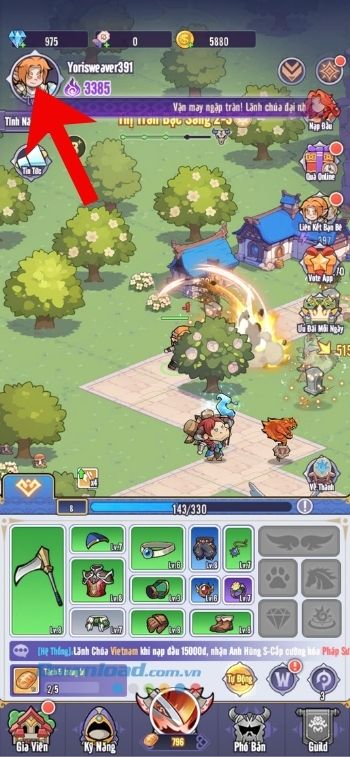 Nhấn vào biểu tượng Ảnh Avatar game.