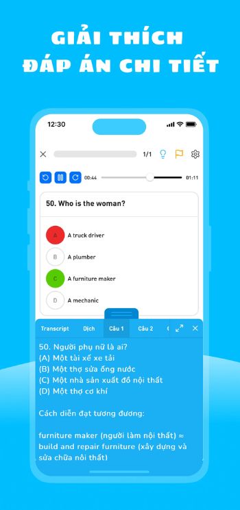 Giải thích đáp án chi tiết