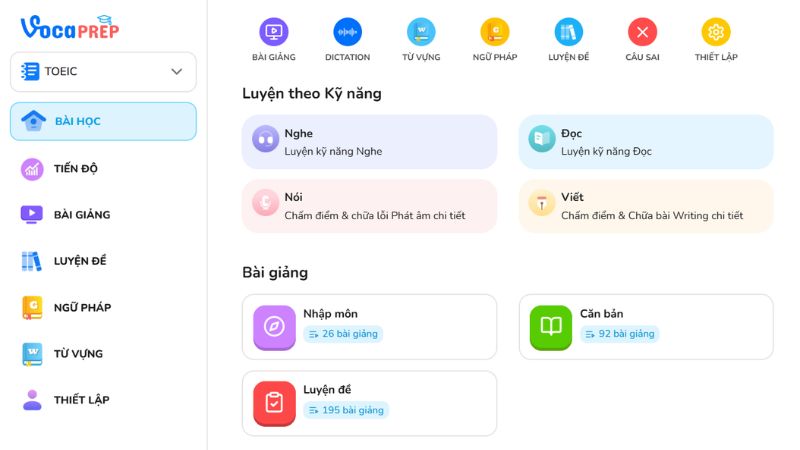 Voca Prep (vocaprep.com) - Trang web học tập trực tuyến, hỗ trợ ôn luyện TOEIC