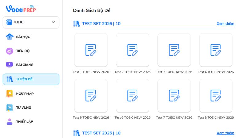 Kho đề thi TOEIC mới được cập nhật liên tục bám sát xu hướng thi thật