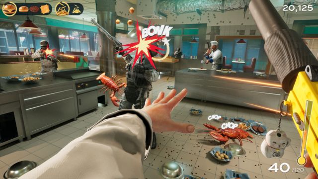 Mayhem À La Carte là game nấu ăn kết hợp bắn súng phá hủy trong căn bếp hỗn loạn