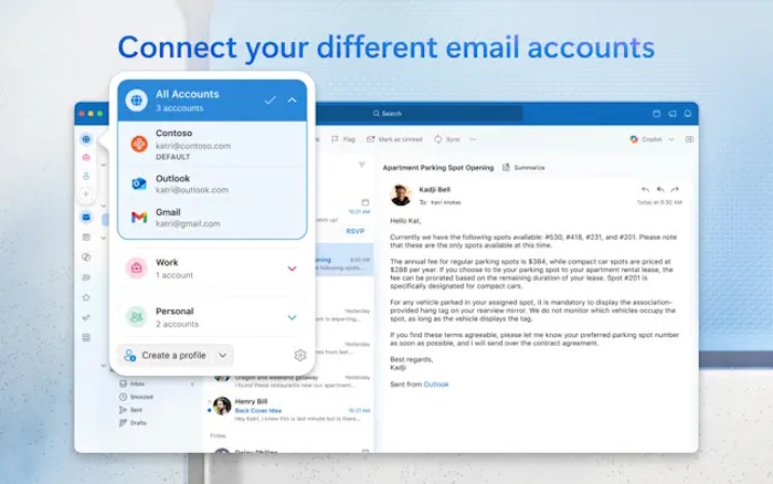 Kết nối với nhiều tài khoản email