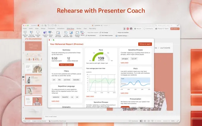 Diễn tập trình bày với công cụ AI Presenter Coach