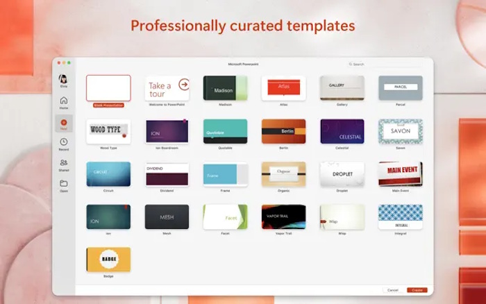 Nhiều template chuyên nghiệp