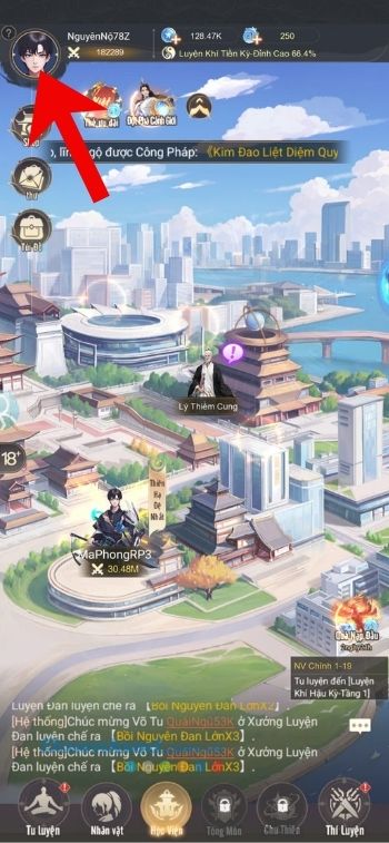 Ấn vào biểu tượng ảnh Avatar game