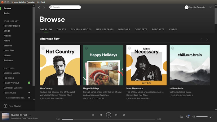Nghe miễn phí bài hát và album yêu thích trên Linux với Spotify