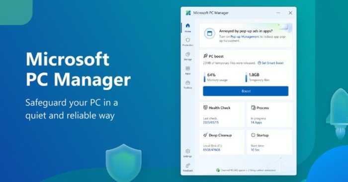 Microsoft PC Manager * Nâng cấp hiệu suất máy tính Windows