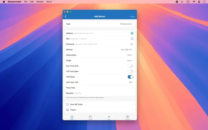 Shadowrocket cho Mac là tiện ích quản trị dành cho macOS
