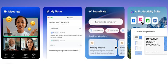 Zoom Workplace kết hợp các công cụ họp, trò chuyện, gọi điện, email, lịch,...