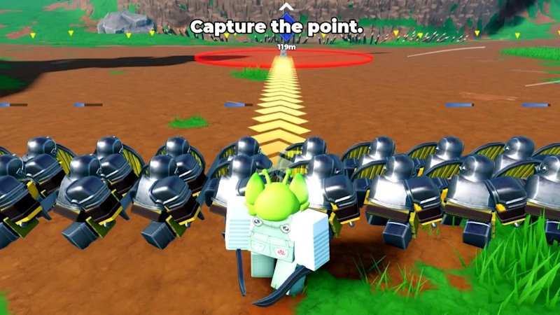 Một màn chơi trong game chi huy một quân đoàn trên Roblox