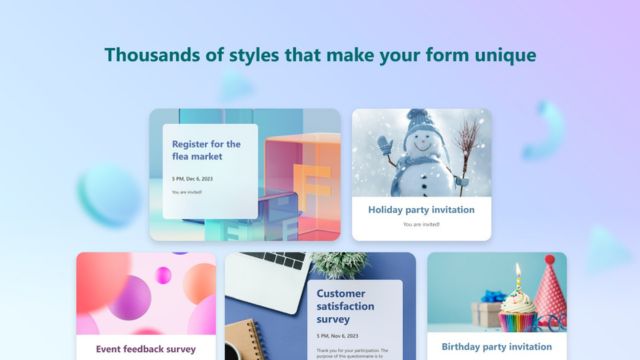Chọn style sẵn có trong Microsoft Forms hoặc tạo mới