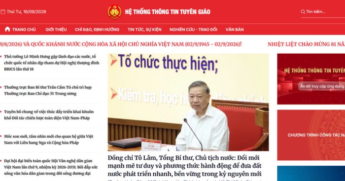 Theo dõi tin tức tuyên giáo được cập nhật thường xuyên