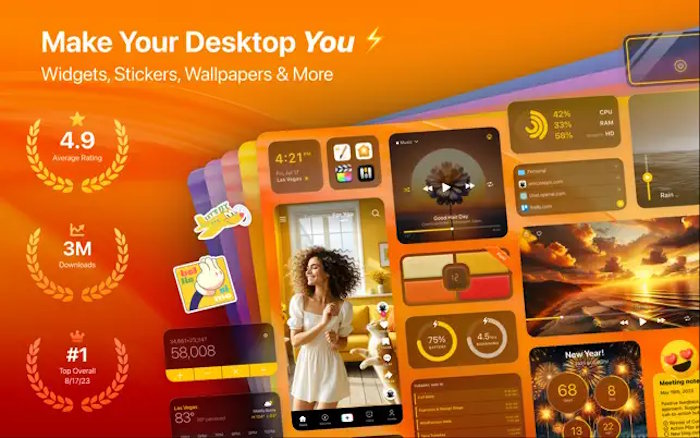 WidgetWall là bộ sưu tập Widget, Sticker và Wallpaper cho Mac