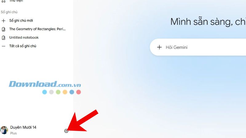 Click chuột vào biểu tượng cài đặt