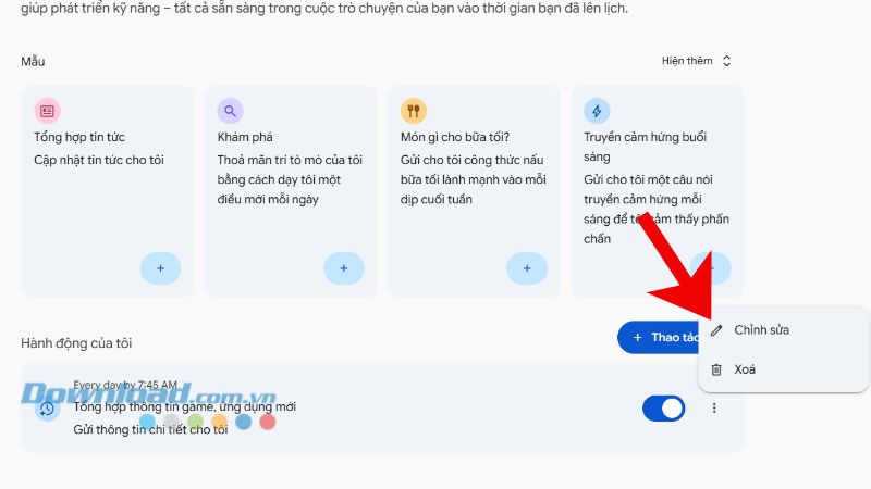 Bắt đầu có thể chỉnh sửa, xóa hoạt động
