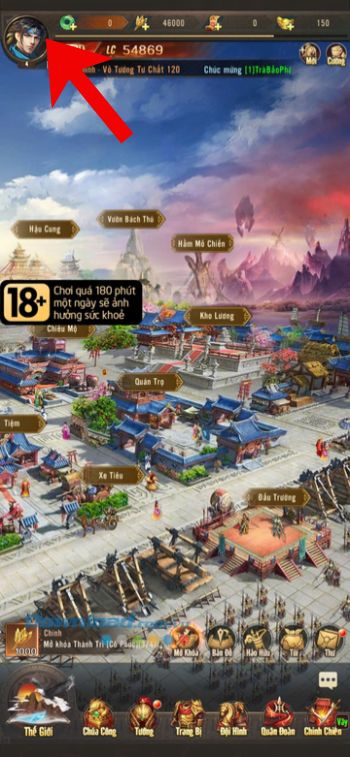 Nhấn vào biểu tượng ảnh Avatar game