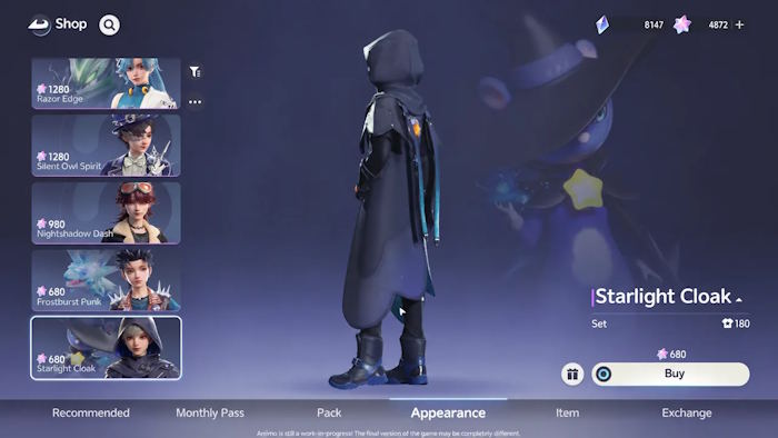 Trang phục Starfight Cloak
