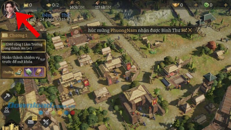 Ấn vào biểu tượng ảnh Avatar game