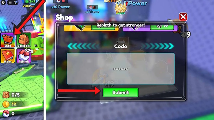 Màn hình đổi code +1 Loot to Forge