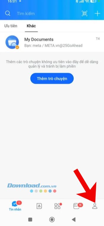 Ấn vào mục Cá nhân