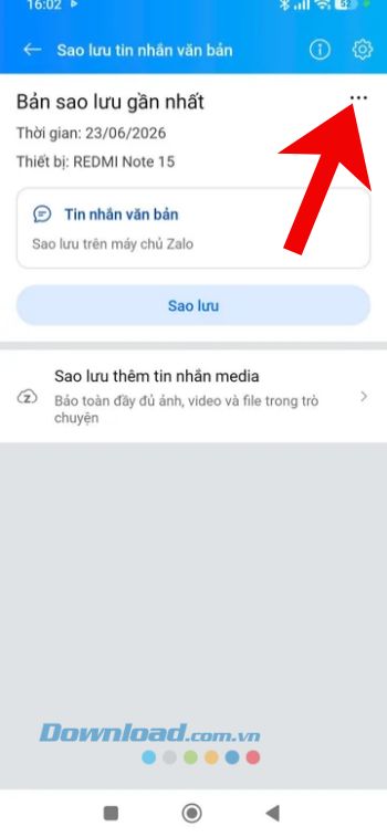 Ấn vào biểu tượng dấu ba chấm