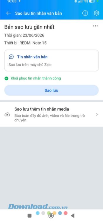 Đợi quá trình khôi phục được hoàn tất