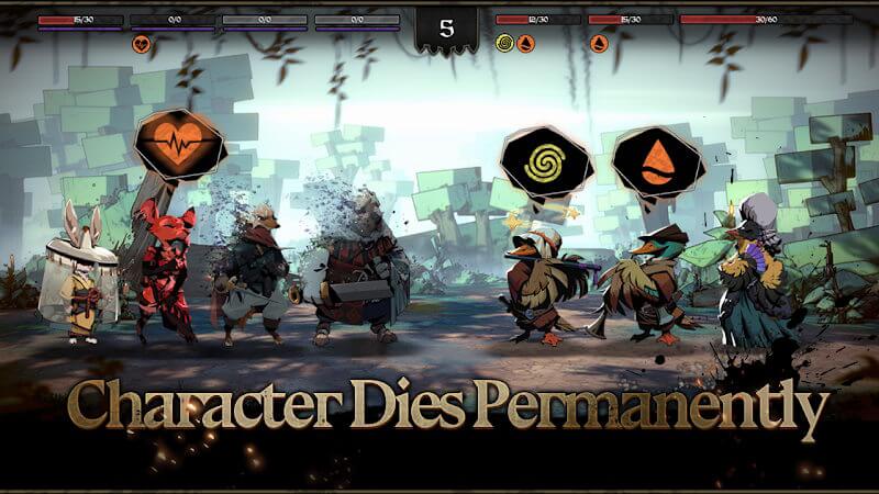  Bạn thành lập một đội hình 4 sinh vật và bước vào cuộc chiến tranh giành ngôi báu trong game Dong Wu: Odyssey