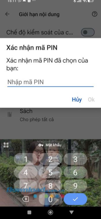 Nhập lại chính xác mã Pin một lần nữa
