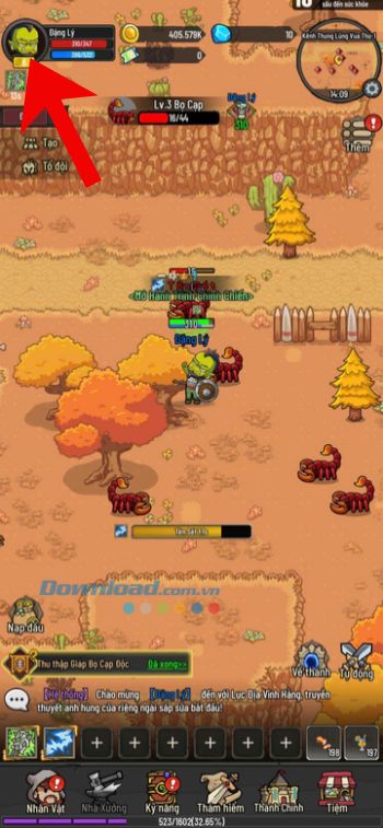 Ấn vào biểu tượng ảnh Avatar game