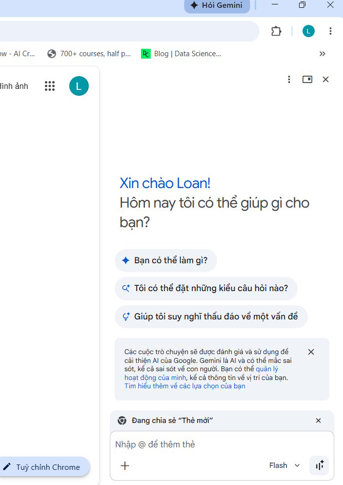 Gemini tích hợp trong Chrome