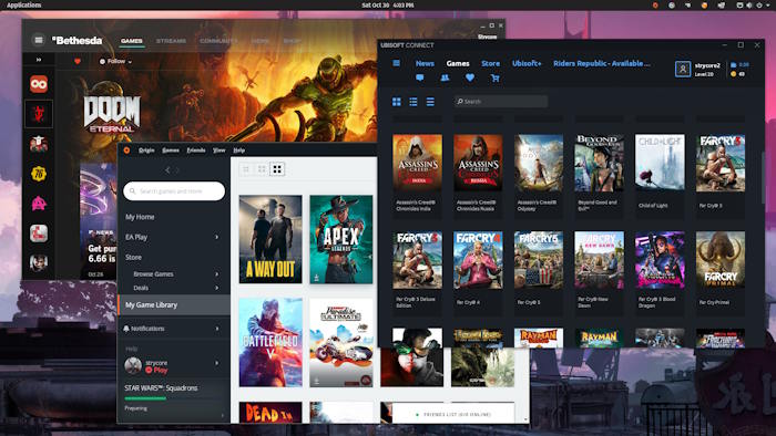 Lutris tích hợp với hầu hết các game launcher